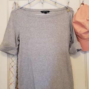 Ralph Lauren Grey 3/4 length tee